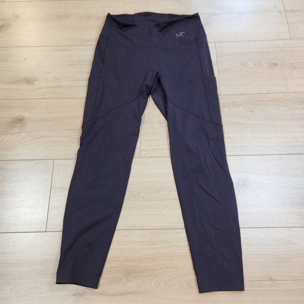 Arc'teryx Oriel Leggings Womens Small Black High Rise Ankle Pockets Stretch
